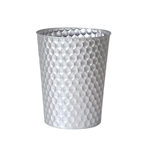 Small Gold Metal Trash Can B70802
