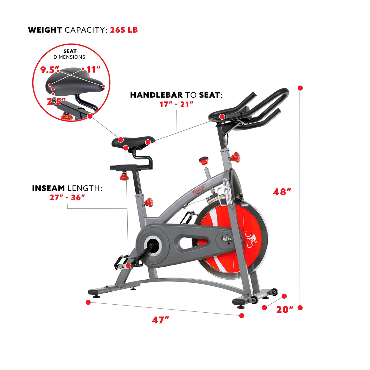 Stationary Belt Drive Indoor Cycling Exercise Bike L687083