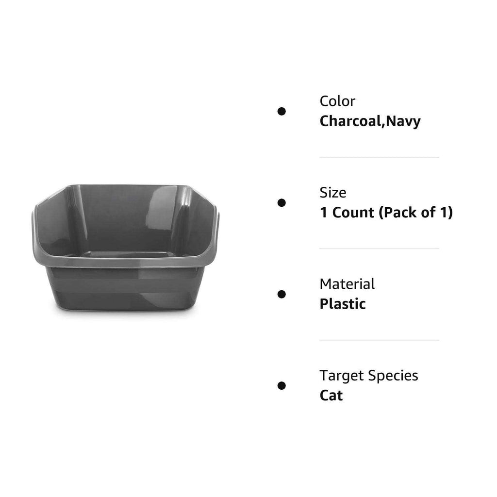 Charcoal High-Back Cat Litter Box N5702