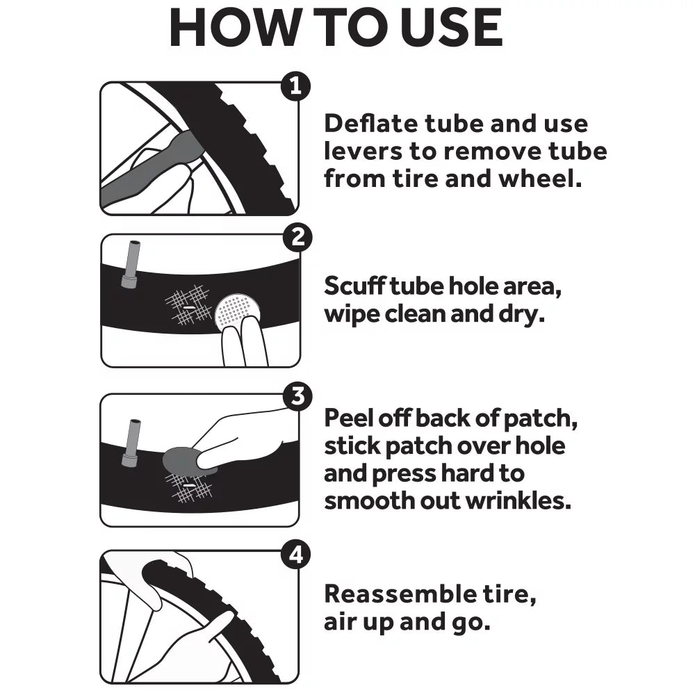 Peel & Stick Bicycle Tire Repair Kit Patches with Levers S151340