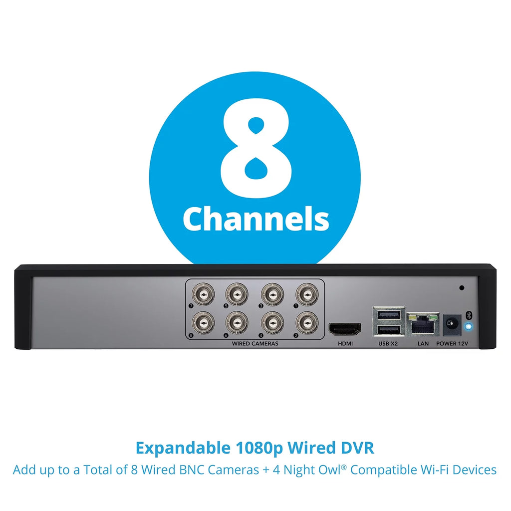 8 Channel DVR with 1TB Hard Drive, 4 Wired 1080p HD Bullet Cameras R6382