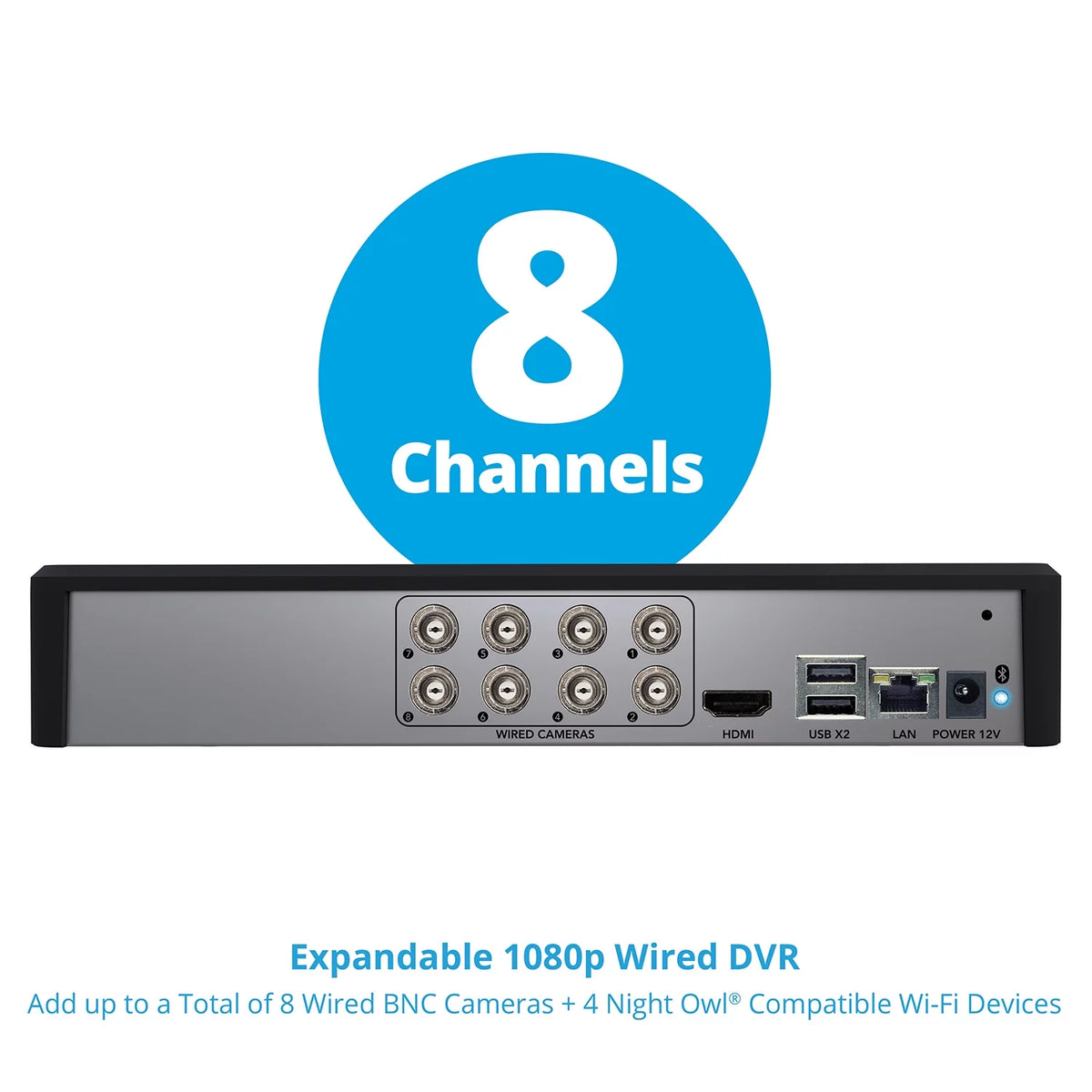8 Channel DVR with 1TB Hard Drive, 4 Wired 1080p HD Bullet Cameras R6382