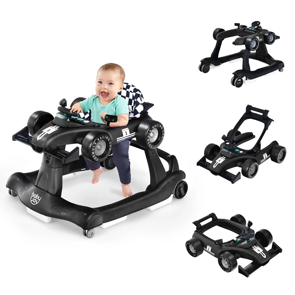 Foldable Adjustable Height Blue Baby Walker O7368