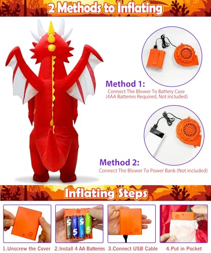 Red Dragon Inflatable Costume for Kids Z66554