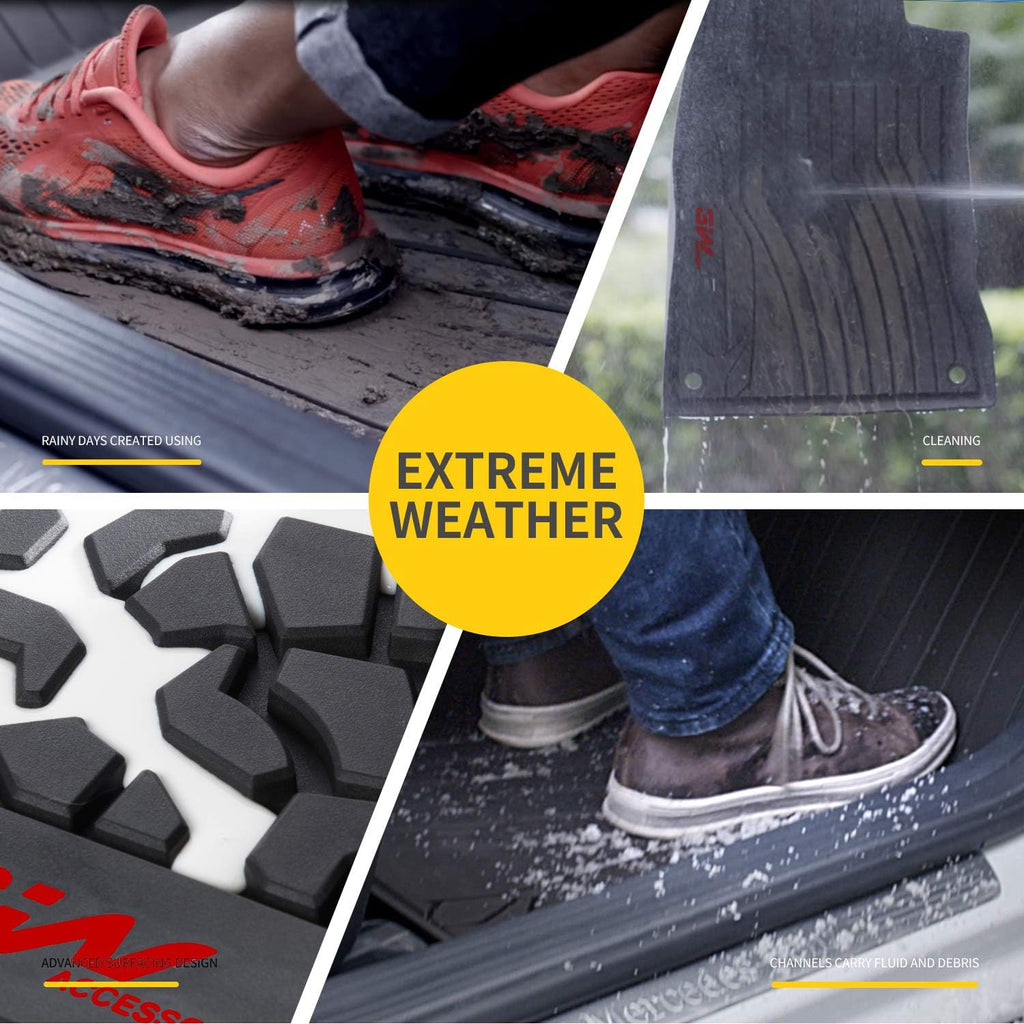 TPE All Weather Custom Fit Floor Mats 1st & 2nd Row Full Set Black X63295