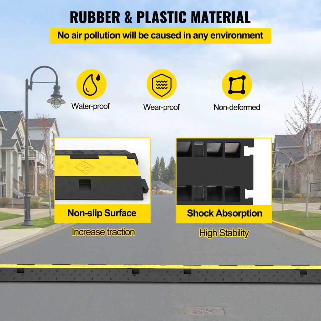 4PCS 2-Cable Rubber Speed Bump Cable Protector Ramp Z77841