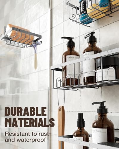 Black Adhesive Shower Caddy 6-Pack G689