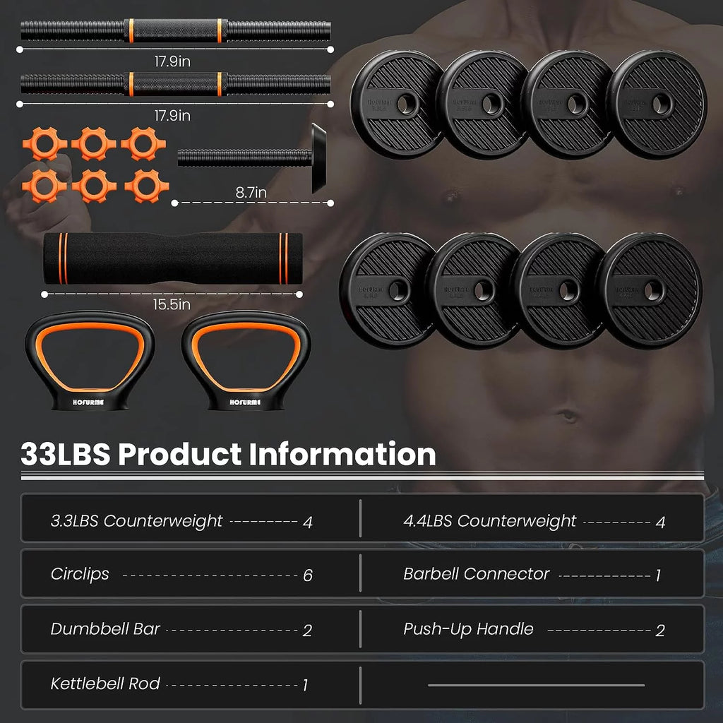 Adjustable Dumbbell Set Black N1982