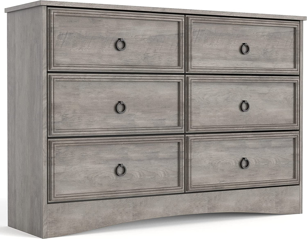 Gray 6 Drawer Dresser E542