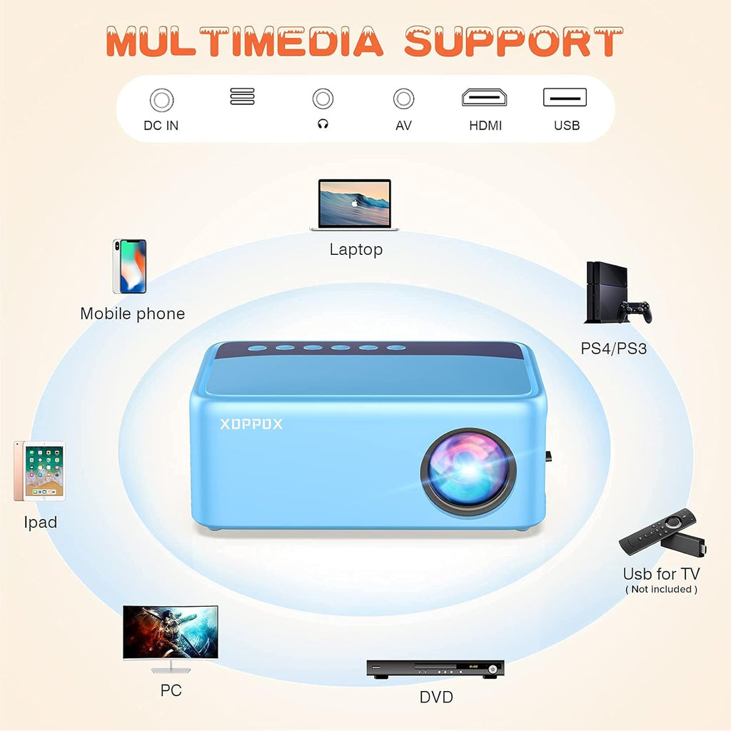 Portable Mini Video Projector with HDMI USB AV Interfaces A691244