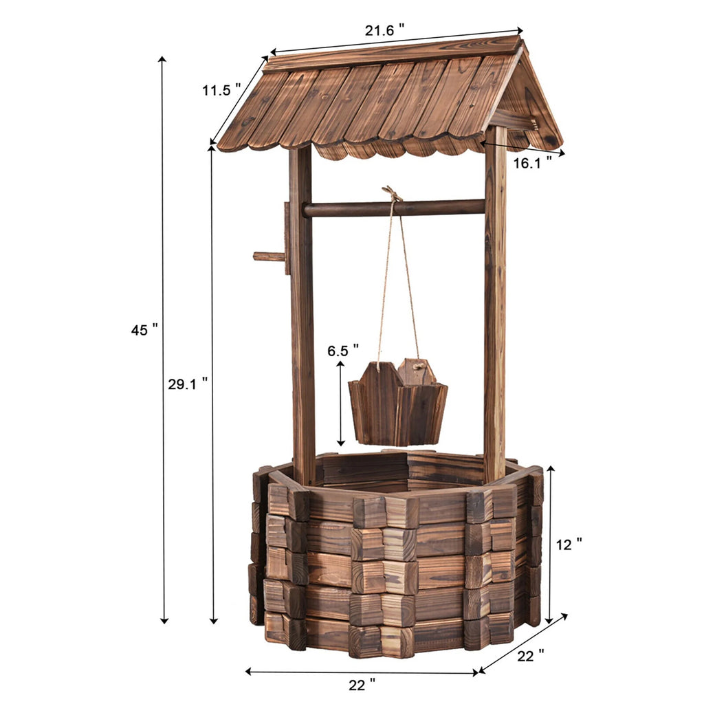 Wooden Wishing Well Planter G66421