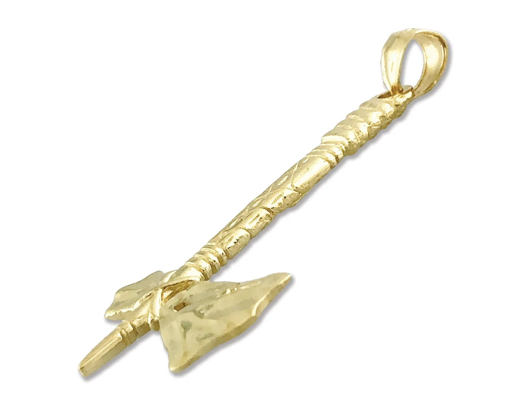 14K Gold 3D Tomahawk Pendant M21285