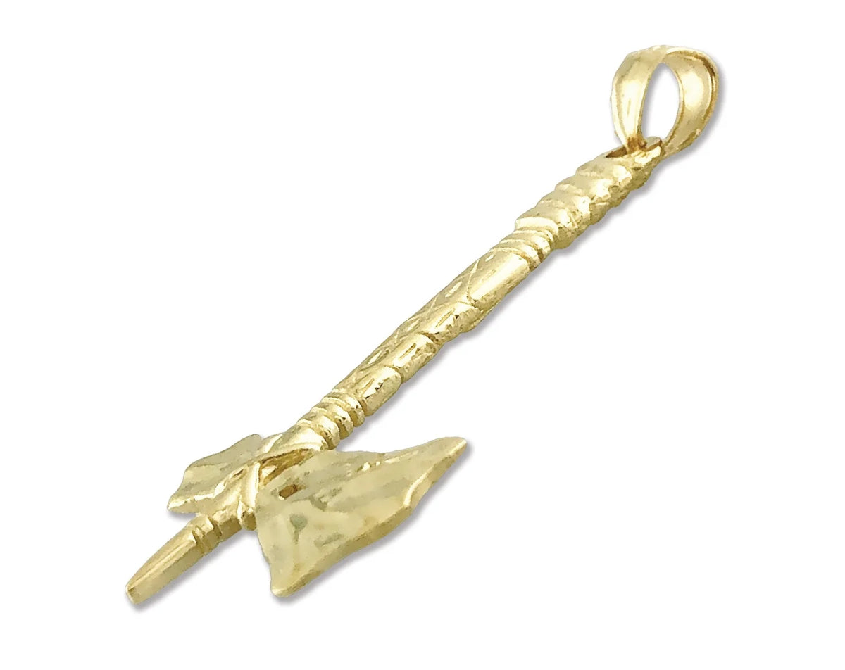 14K Gold 3D Tomahawk Pendant M21285
