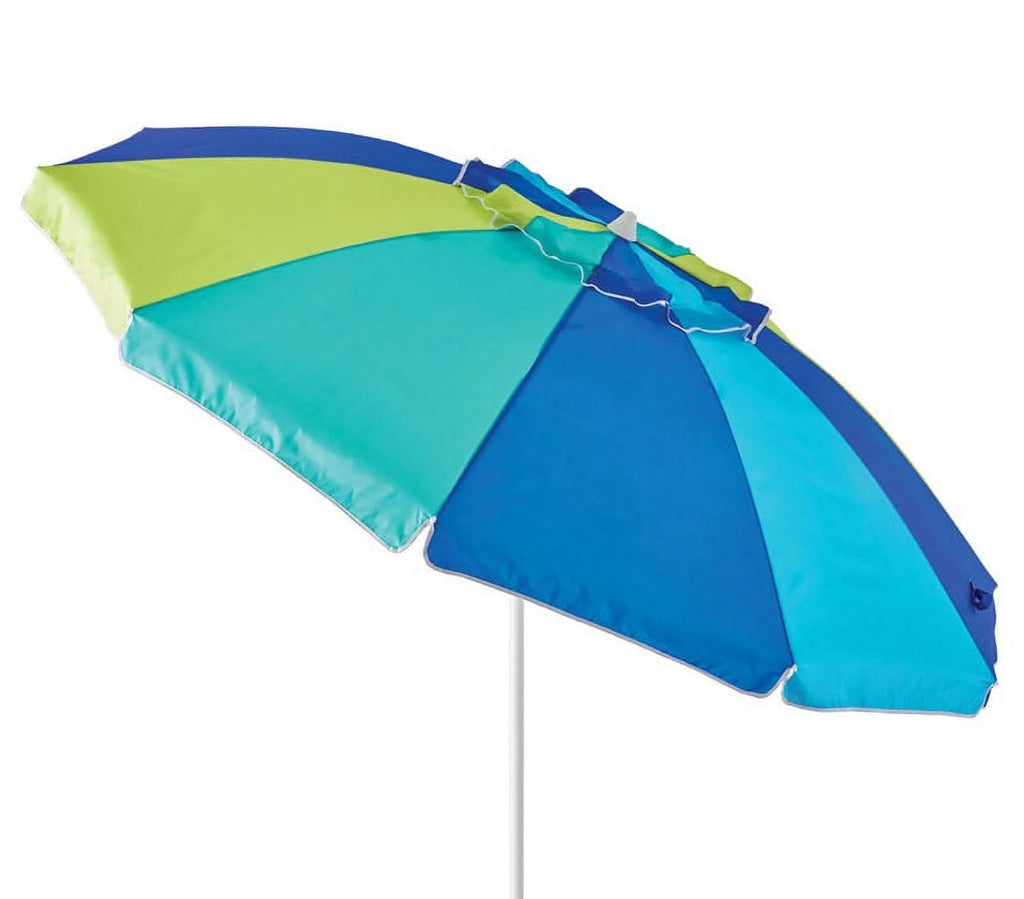 7.5 feet Beach Umbrella with Tilt, Sand Anchor, UV Protection I98485