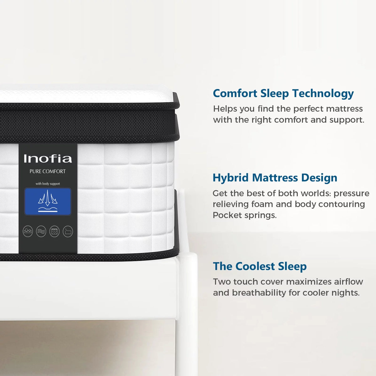 10 inch Hybrid Full Size Memory Foam Mattress K381