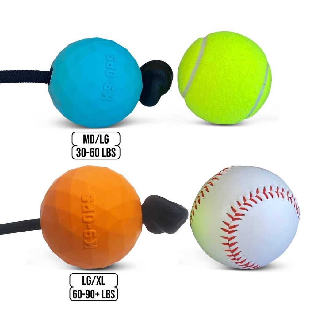 Solid Rubber Dog Ball on a Rope Tug Toy I903