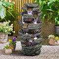 6-Tiers Outdoor Water Fountain with LED Lights I960260