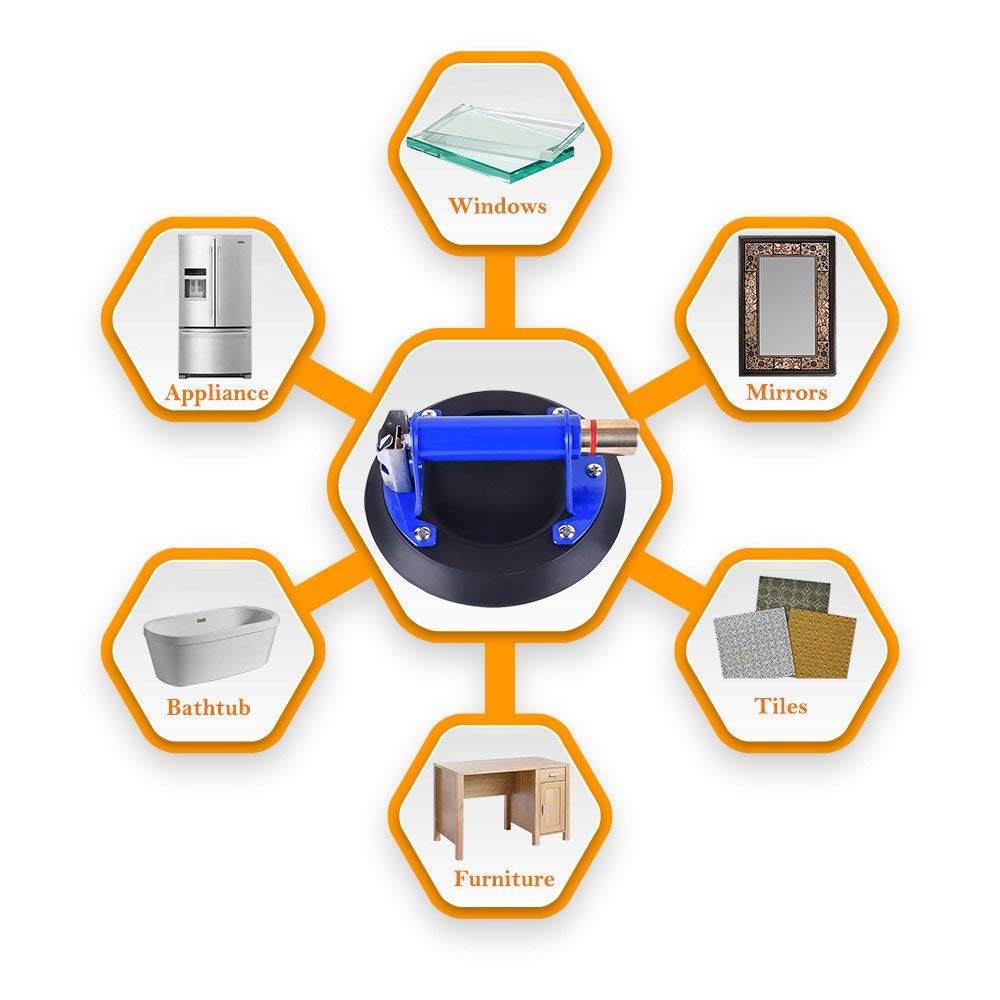 8 Glass Suction Cup with Metal Handle S9408