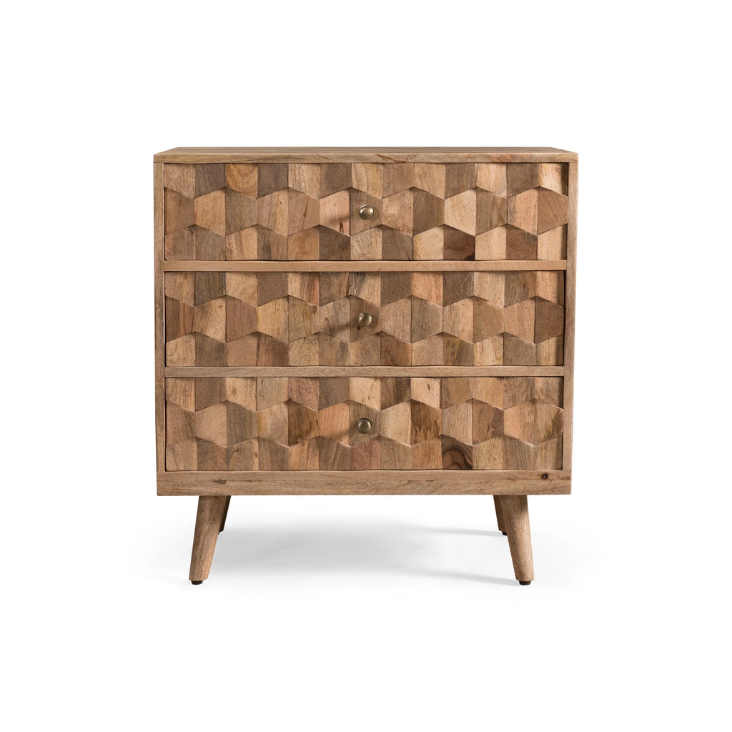 Handmade Mango Wood 3 Drawer Chest A70808