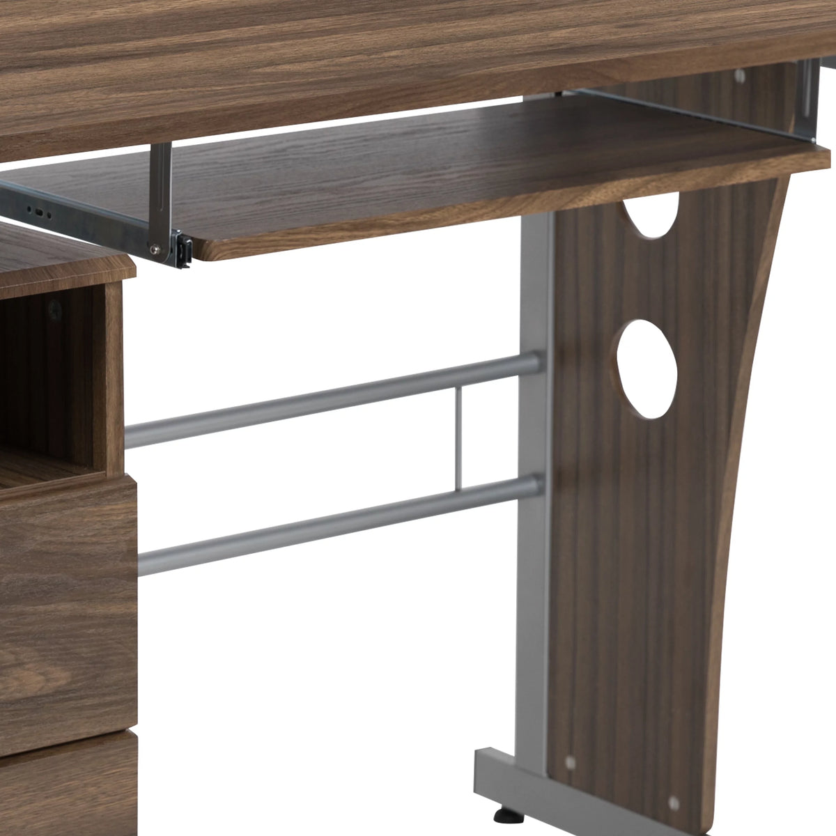 Rustic Walnut Desk with Three Drawer P831