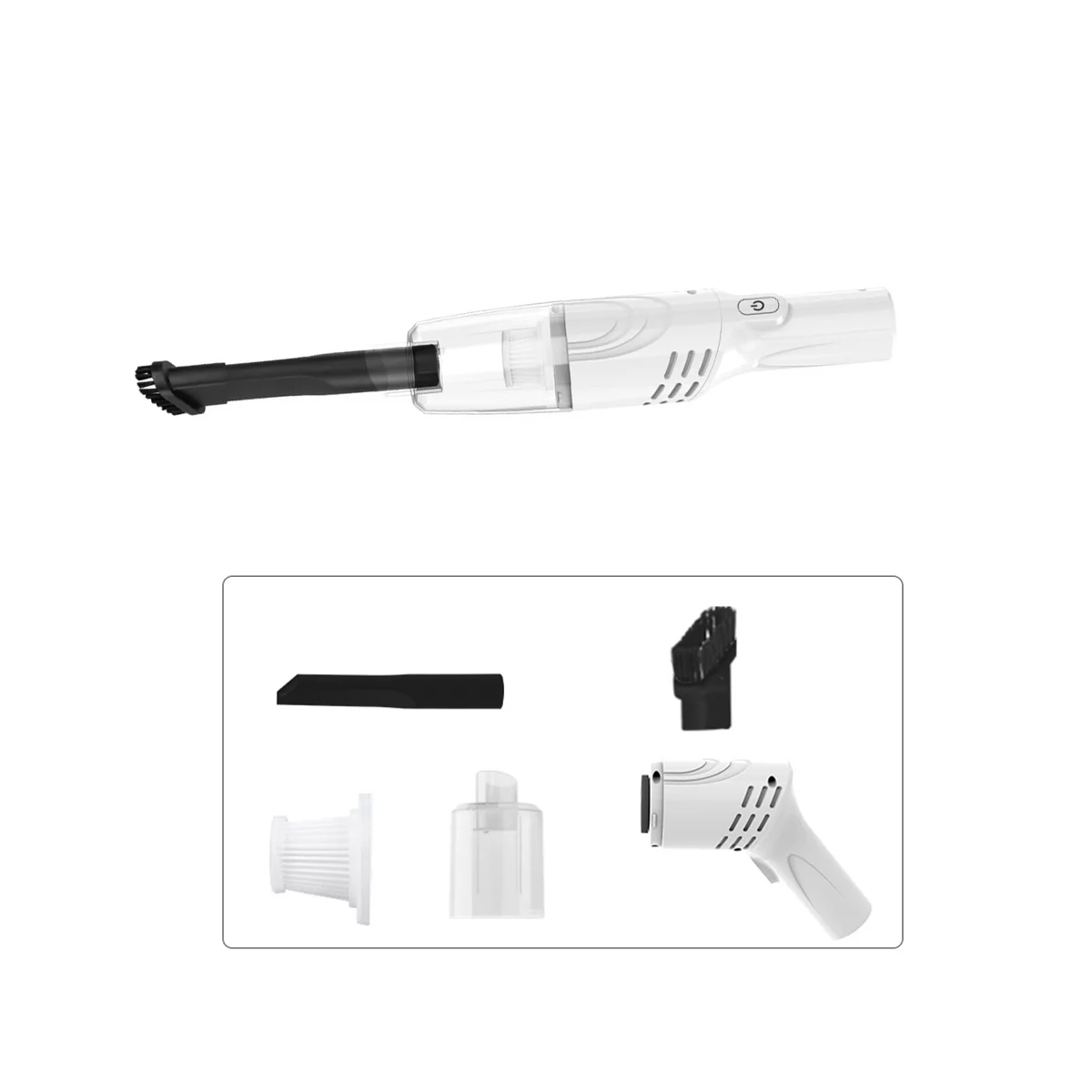 3 in 1 Portable Rechargeable Handheld Car Vacuum Cleaner Black Y88871