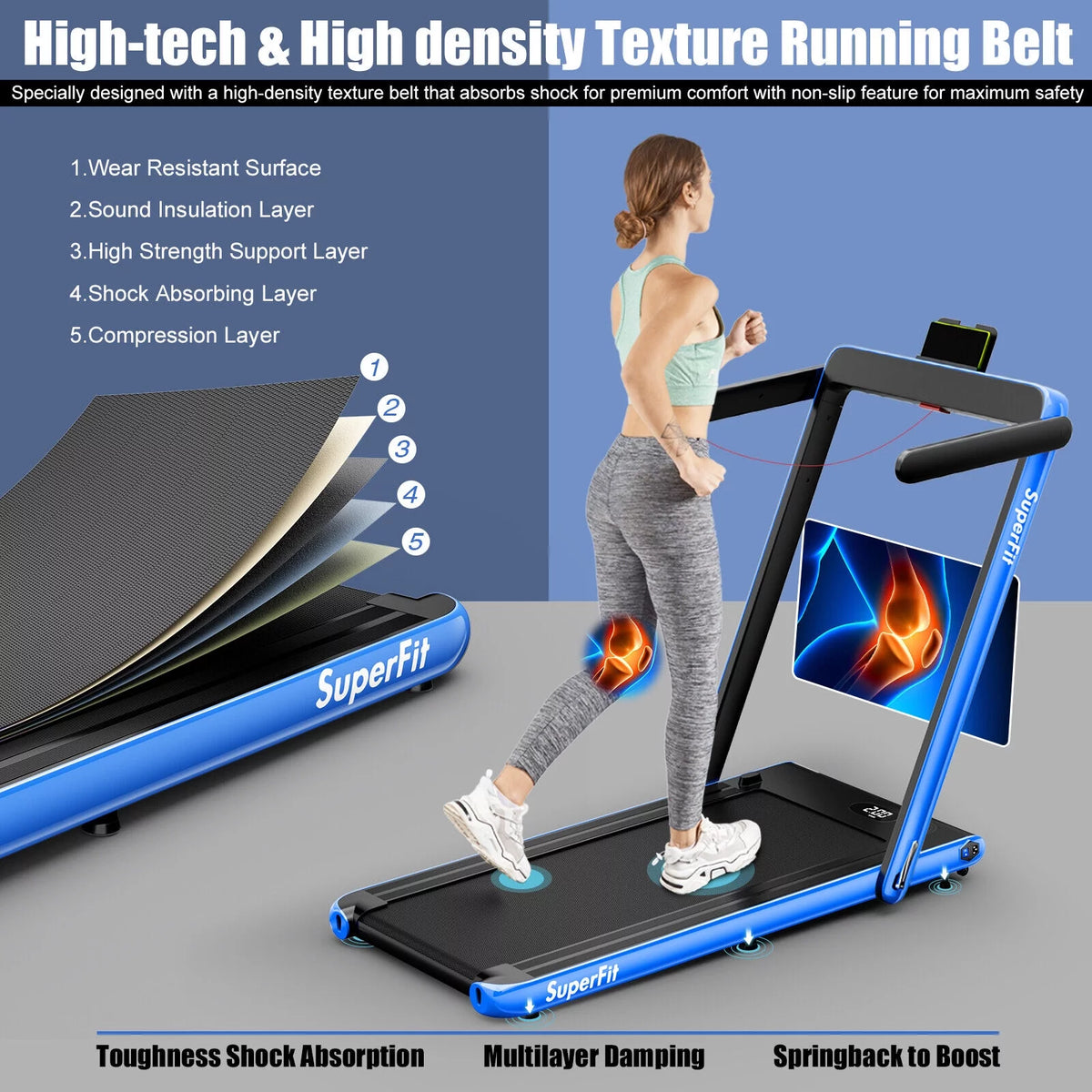 2.25HP Folding Treadmill with Remote Control A9449