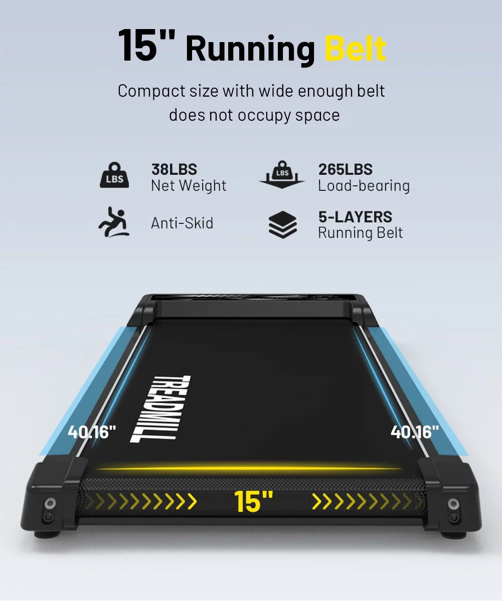 Black Portable Walking Pad Treadmill X423571
