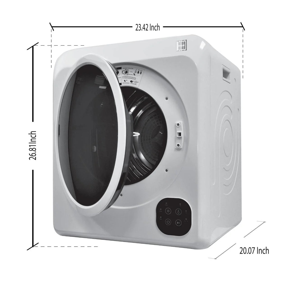 White 3.75 Cu ft Ventless Electric Dryer X380