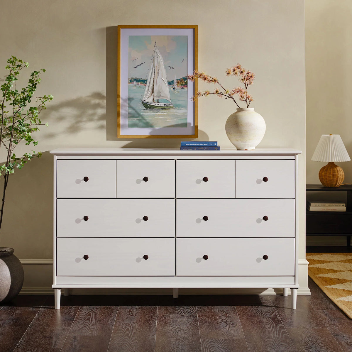 Walnut 6-Drawer Solid Wood Dresser R84709