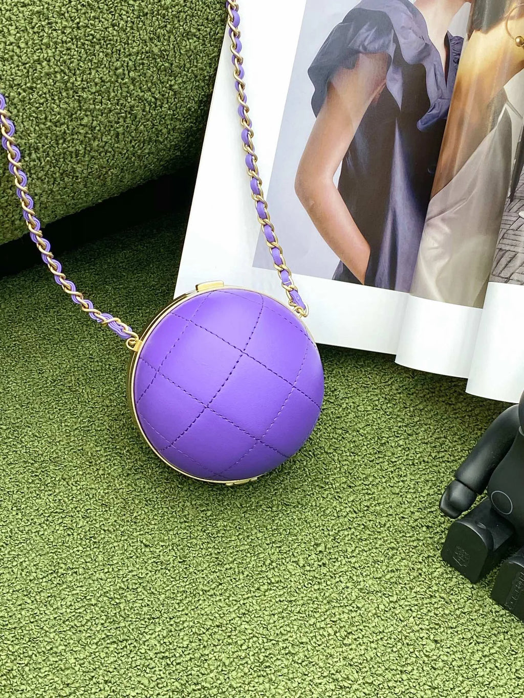 Purple and Gold Chain Bag E173524