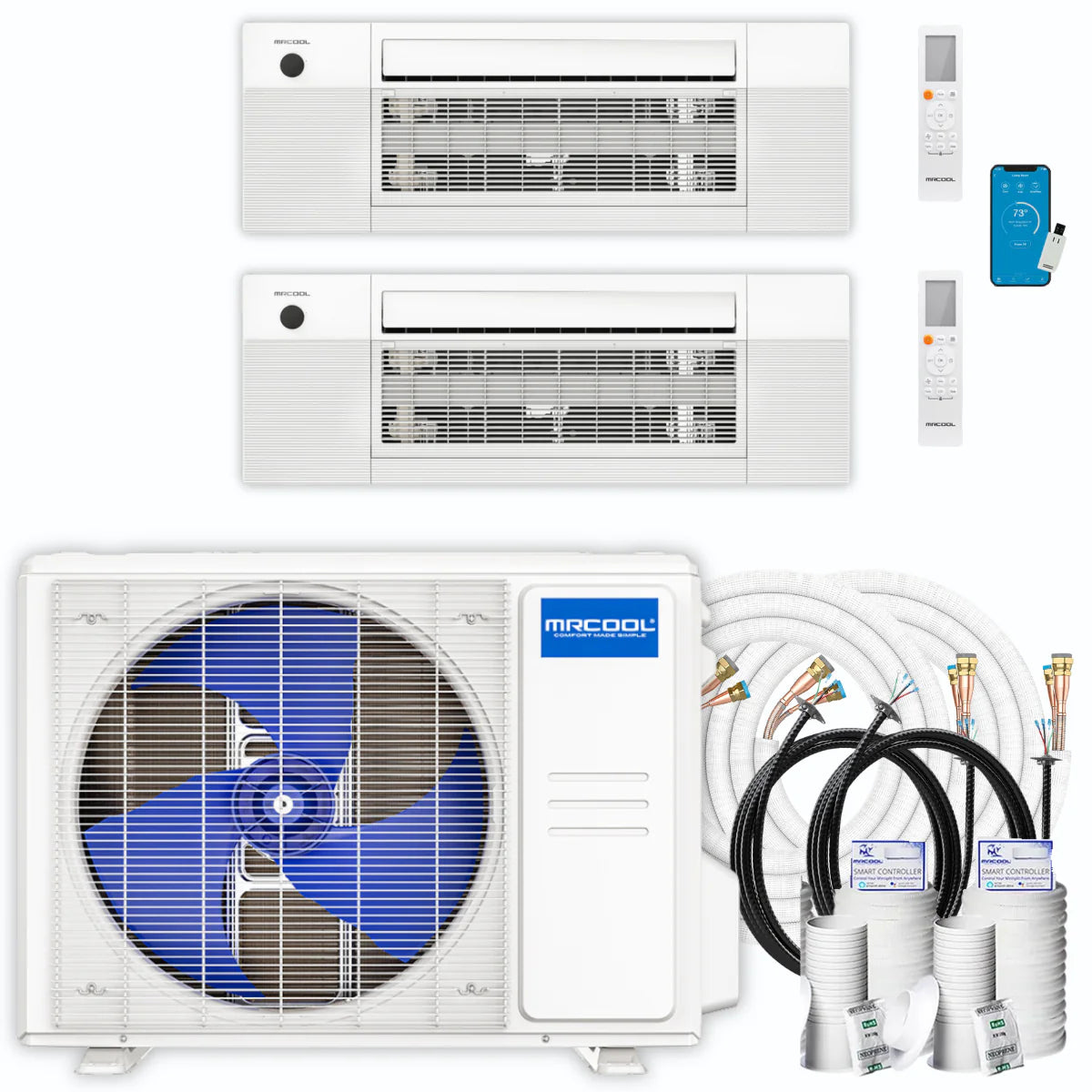 24,000 BTU 2 Zone Ceiling Cassette Ductless Air Conditioner and Heat Pump M47951