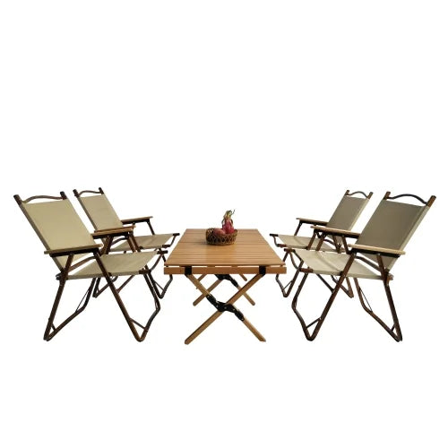 Foldable Portable Dining Set with 1 Table & 4 Chairs M71172
