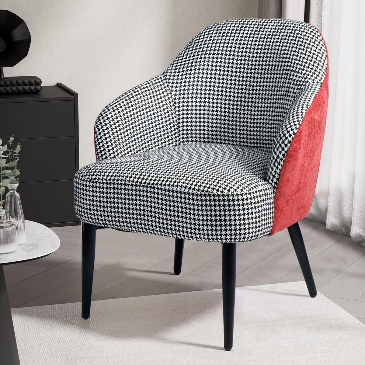 Houndstooth Upholstered Accent Chair S4573