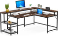 69" Reversible L Shaped Corner Computer Desk with Monitor Stand Z84010