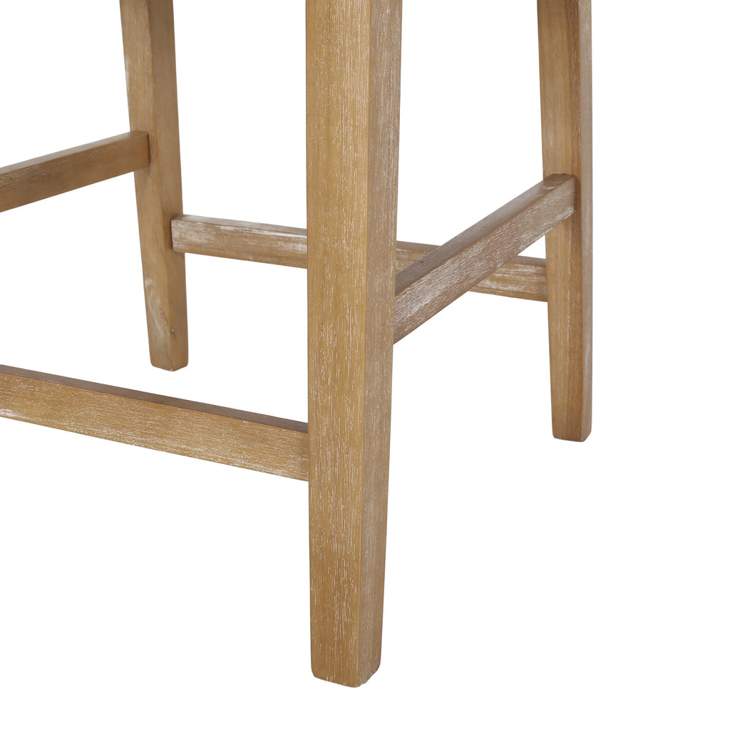 Beige Fabric Upholstered Wood 26 inch Counter Stools Set of 2 M284