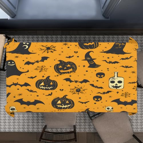 Skull Skeleton Rectangle Table Cloth 60 x 120 inch Fabric Tablecloth E2064
