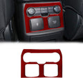 Carbon Fiber Interior Armrest Box Charging Port USB Button Control Panel Cover Stickers Red Pack of 2 A779662