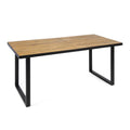 Black Acacia Wood and Iron Outdoor Dining Table Z307