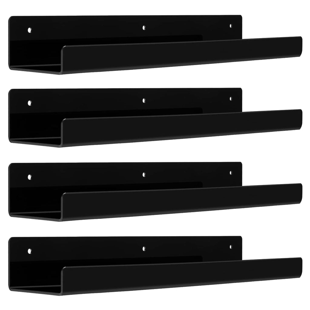 15 Acrylic Floating Shelves Wall Mounted, 4pack Clear Acrylic Shelves T63010