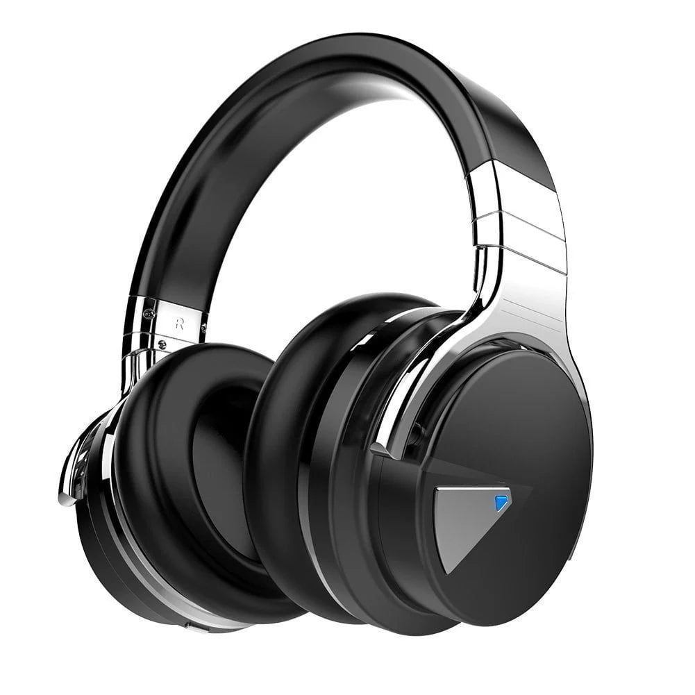 Active Noise Cancelling Bluetooth Headphones with Mic Deep Bass Wireless Over Ear Black X163419
