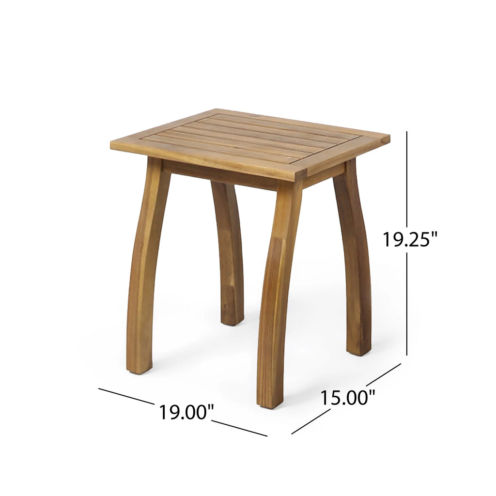 2 Seater Acacia Wood Rocking Chairs and Side Table Set I958