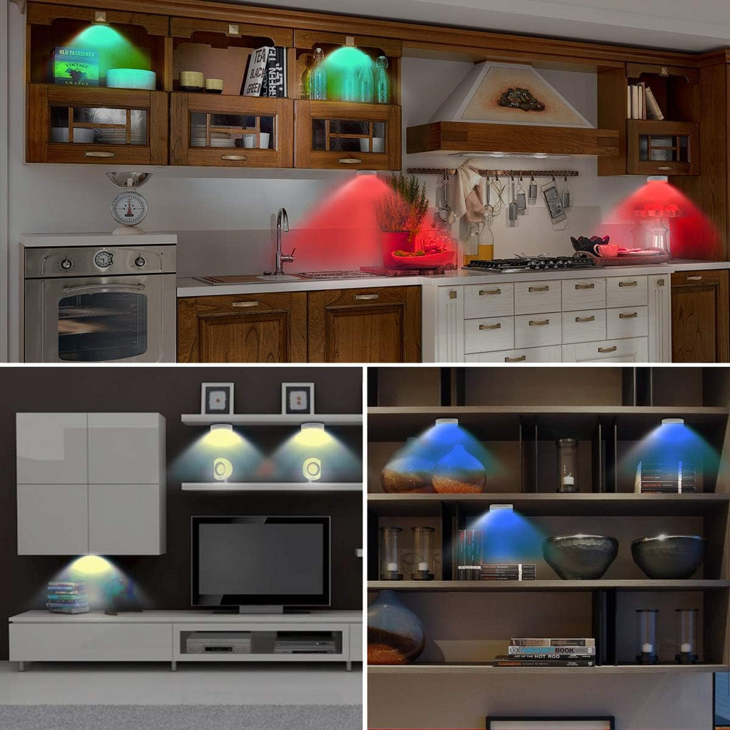 RGB Wireless Rechargeable Puck Lights 3 Pack W28079