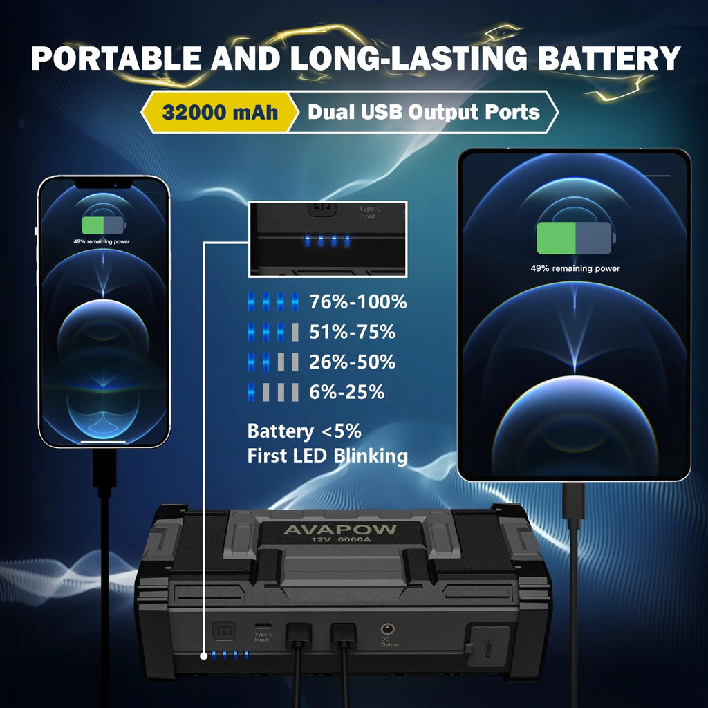 6000A Car Battery Jump Starter K207