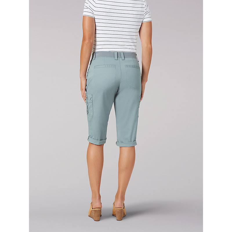 Grey Relaxed Fit Cargo Capris L76698