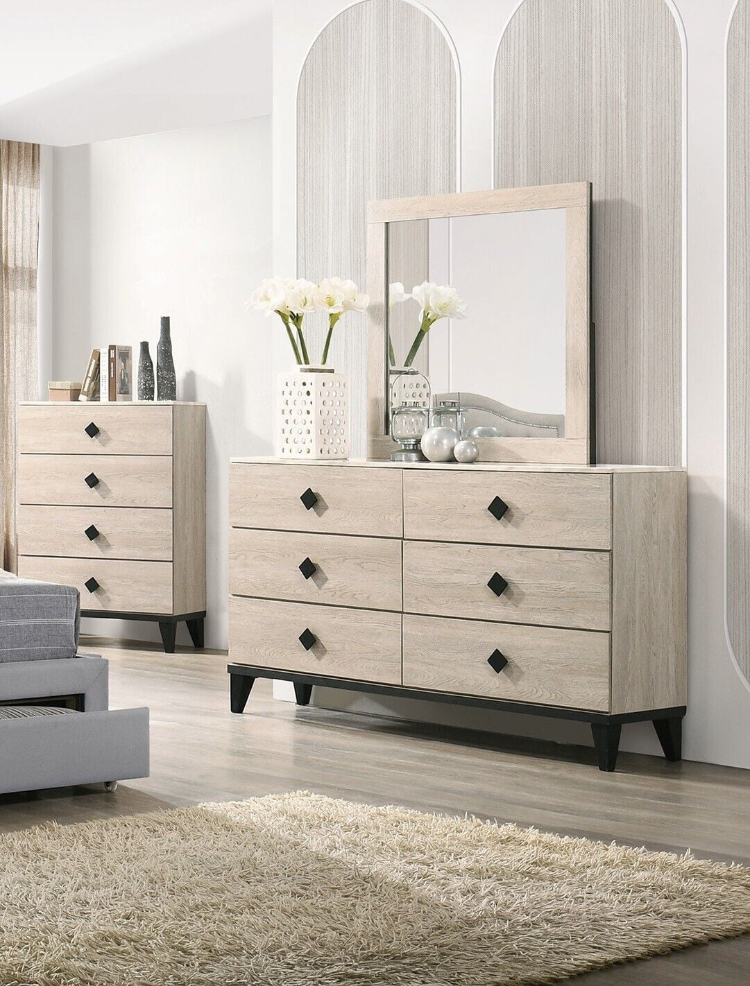 Light Gray Eastern King Size 4pc Bedroom Set D633892