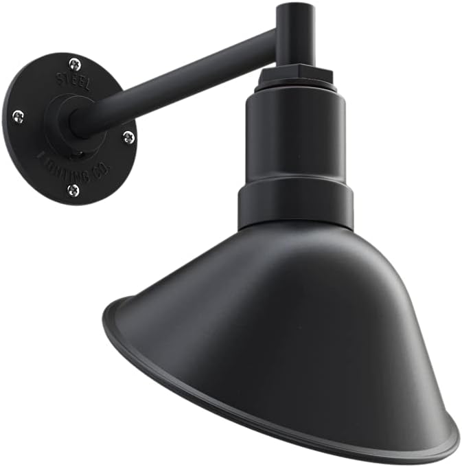 9 inch Dome 11 inch Straight Arm Matte Black Sign Light M9556