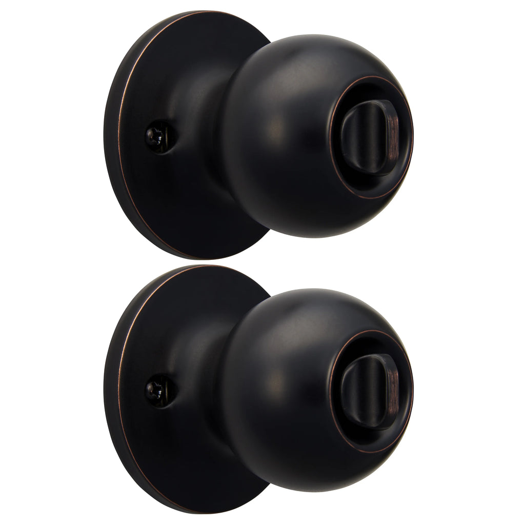 Keyed Entry Ball Style Doorknob Oil-Rubbed Bronze Twin Pack D7850