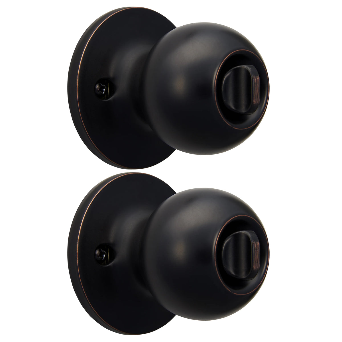 Keyed Entry Ball Style Doorknob Oil-Rubbed Bronze Twin Pack D7850