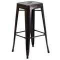 30 inch Black-Antique Gold Metal Barstool M652085