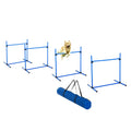 4 Piece Dog Agility Equipment with Adjustable Height Jump Bars W82224